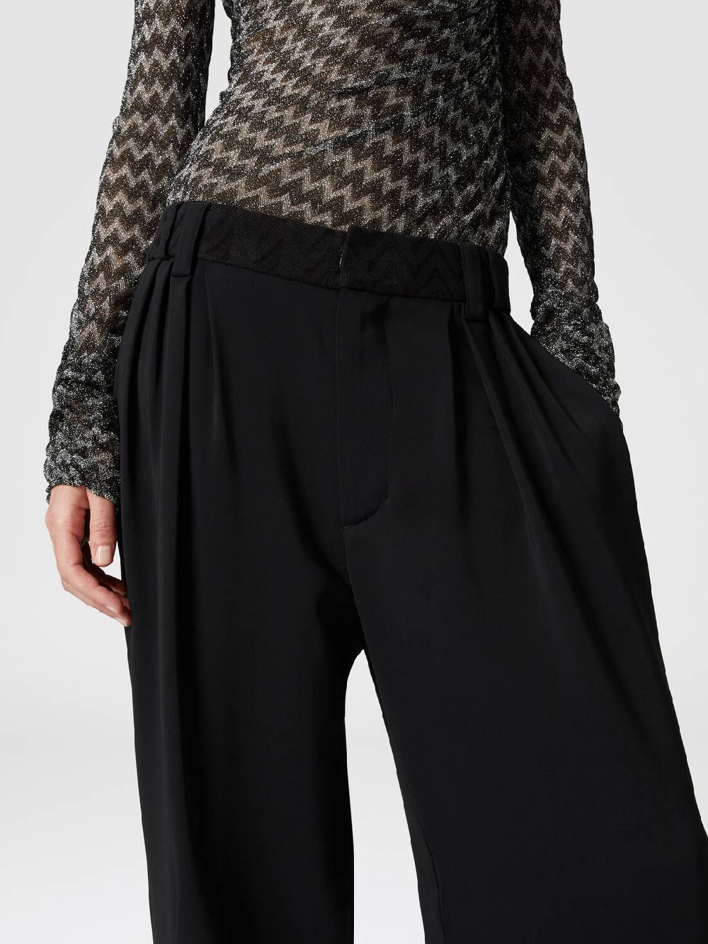 Missoni Pantaloni classici in viscosa con inserto chevron 50% di sconto per tempo limitato