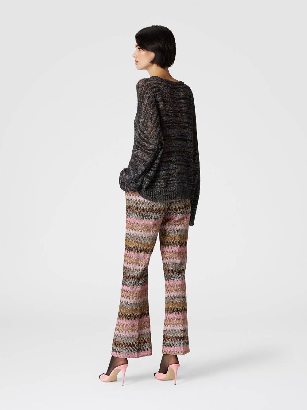 Missoni Pantaloni crop in misto viscosa zig zag lamé Sconti questo mese