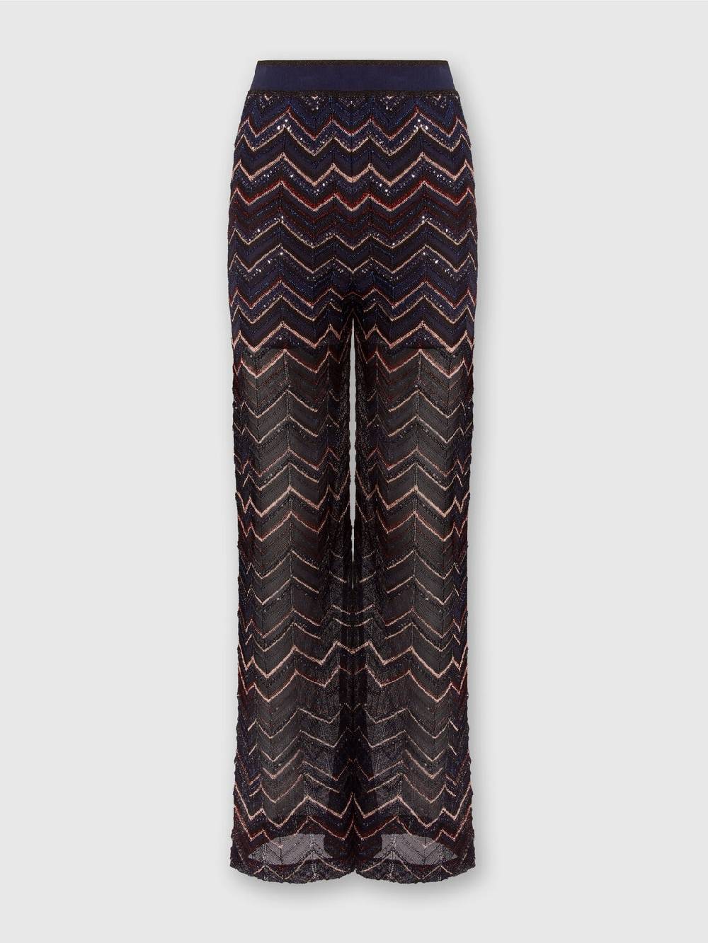 Missoni Pantaloni in maglia zig zag con lurex e paillettes 2025