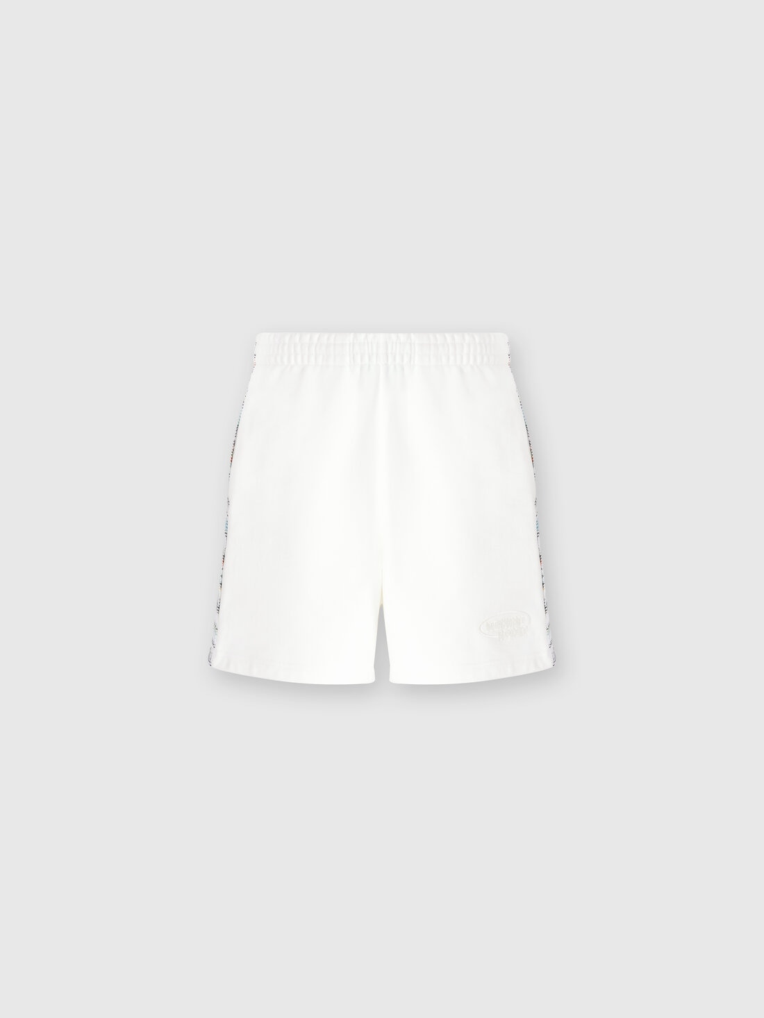 Missoni Shorts in felpa di cotone con logo e bande laterali in maglia Italy
