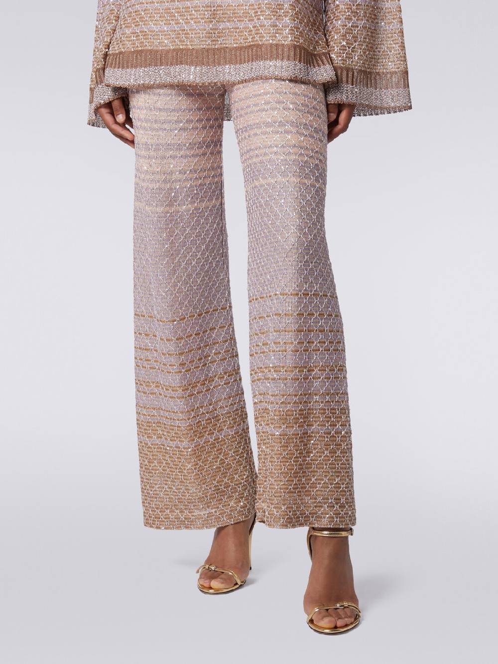 Missoni Pantaloni in maglia dégradé con paillettes In Linea
