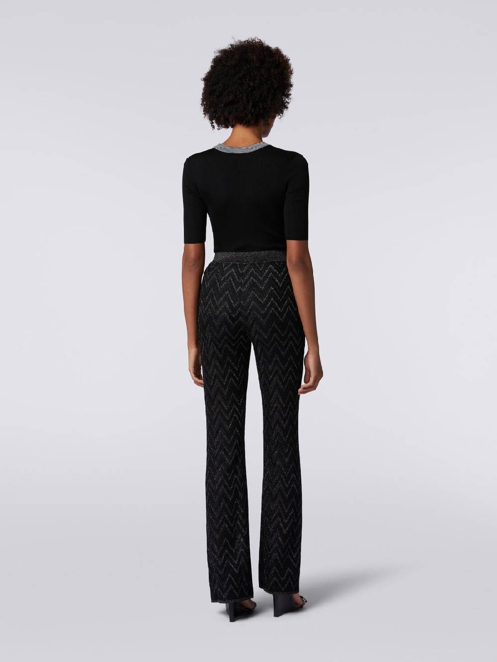 Missoni Pantaloni in maglia di viscosa zig zag con lurex Promozione