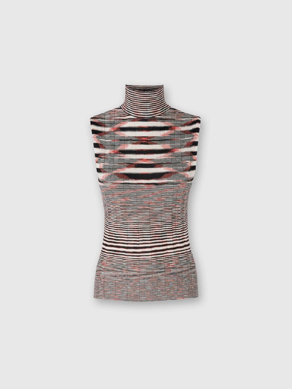 Missoni Canottiera con collo alto in cashmere e seta a costine Convenienza