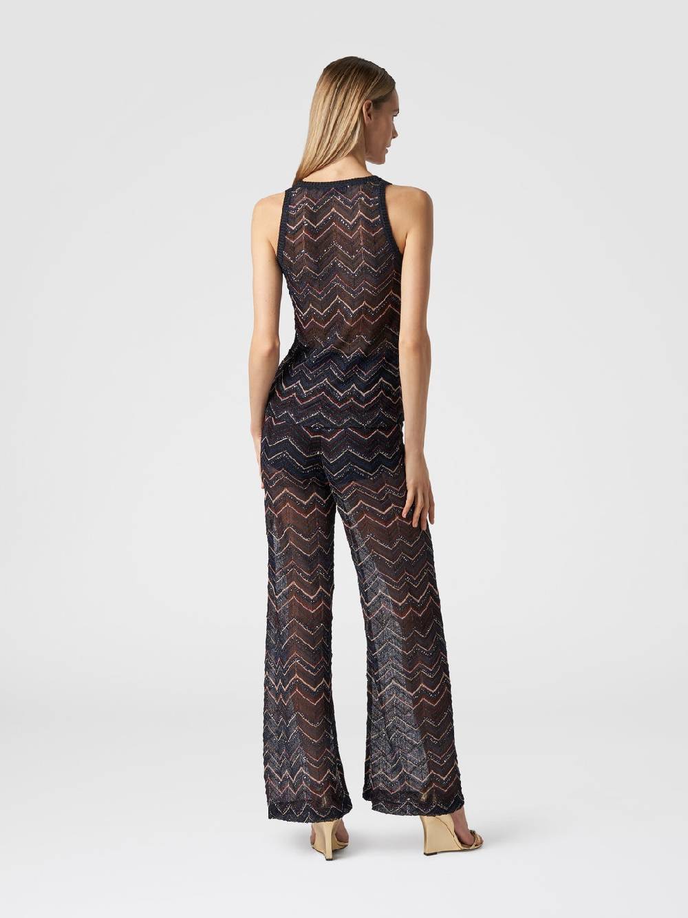 Missoni Canottiera in maglia zig zag con lurex e paillettes In Vendita