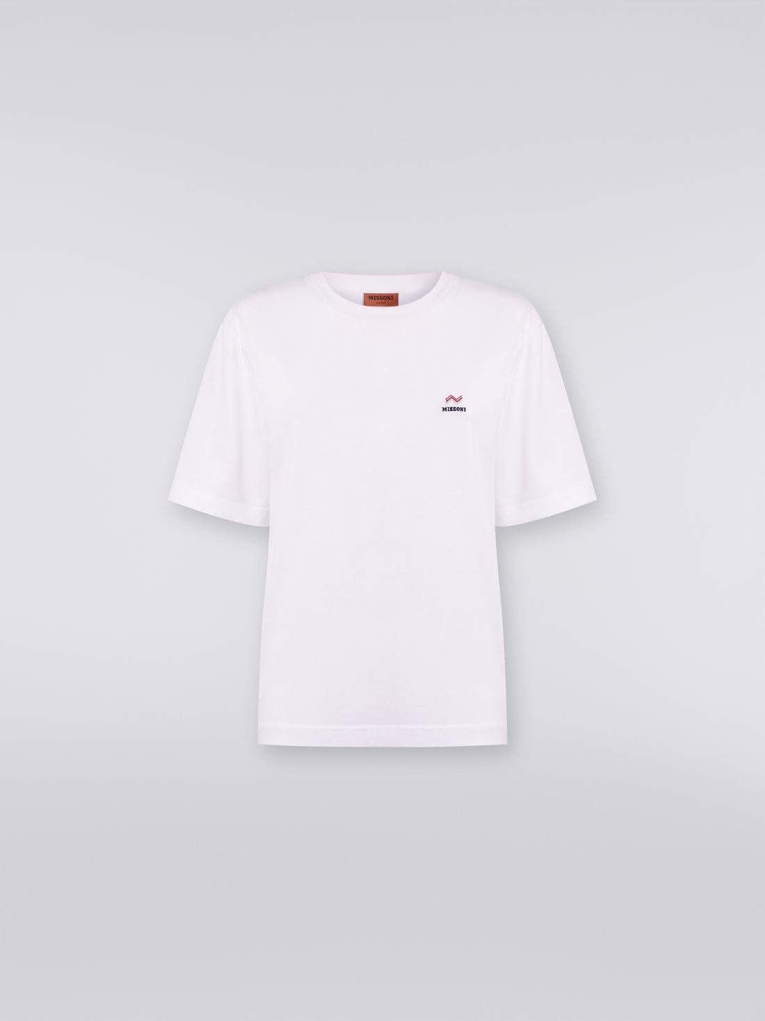 Missoni T-shirt girocollo in cotone con ricamo e logo Vendita Economica
