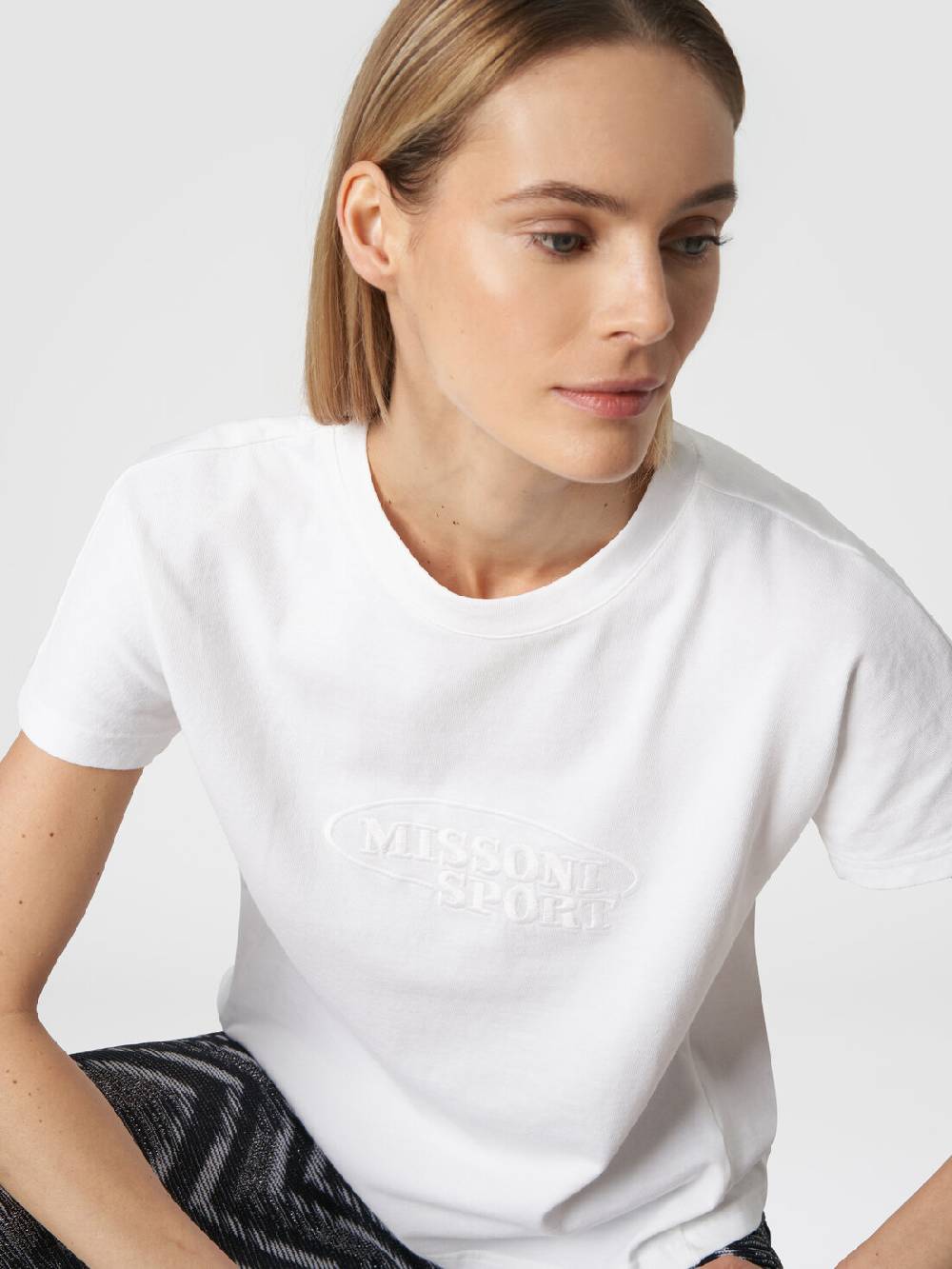 Missoni T-shirt girocollo in cotone con logo In Saldo