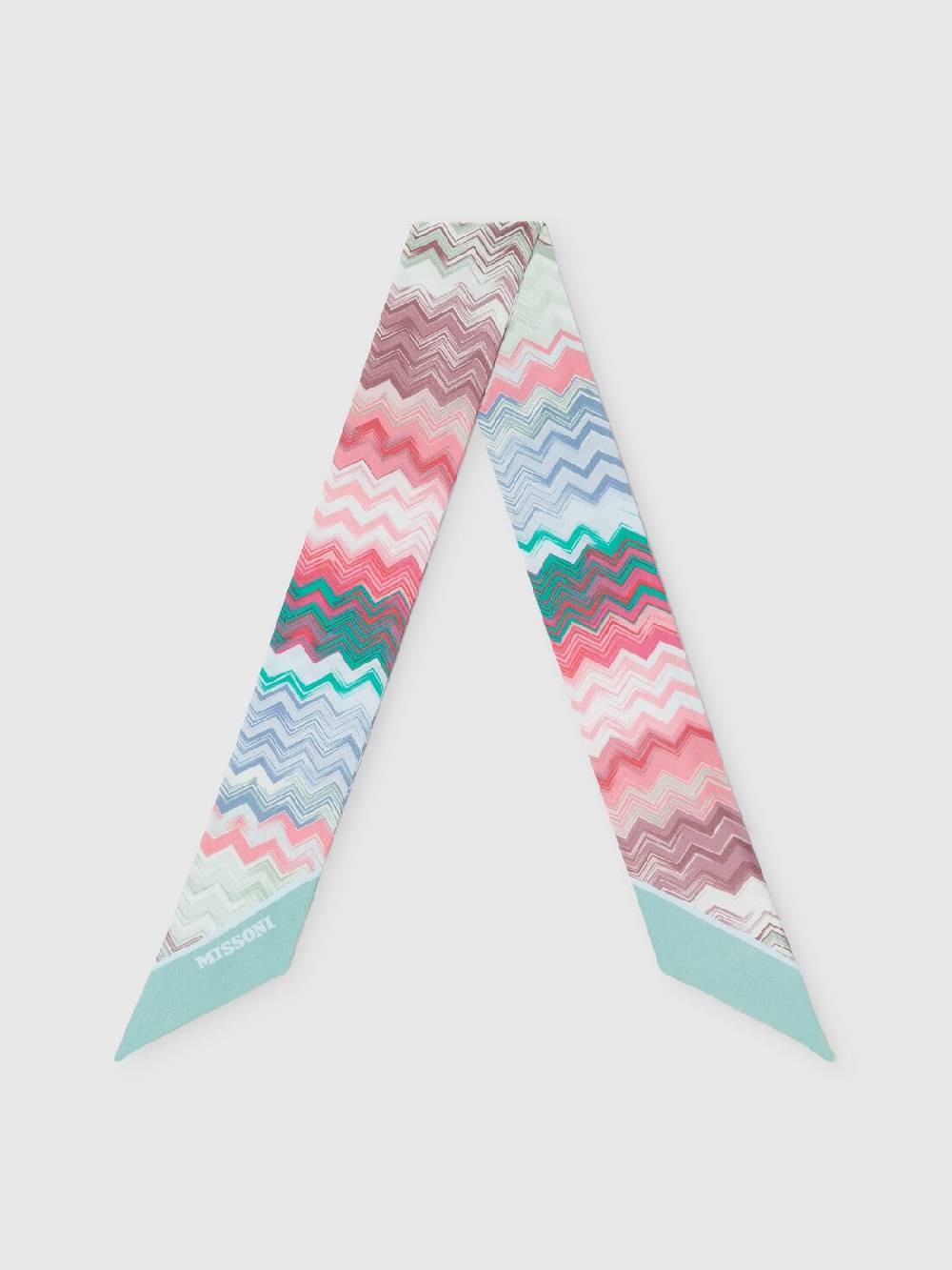Missoni Foulard in seta con zig zag e scritta logo Shopping online