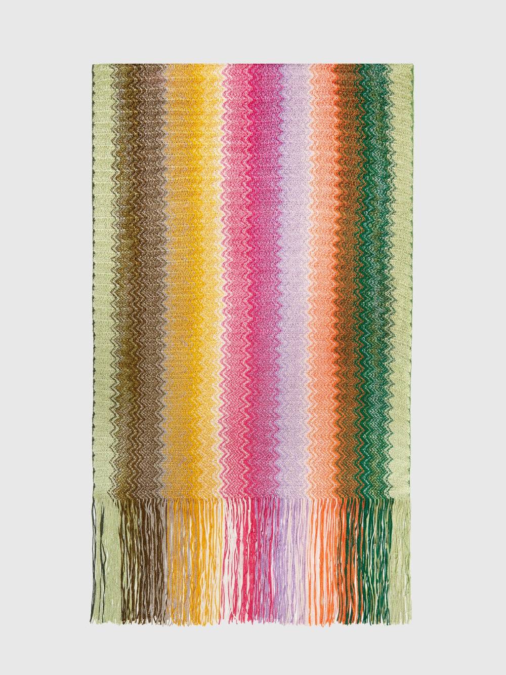 Missoni Sciarpa in maglia di viscosa chevron con frange Vendite stagionali