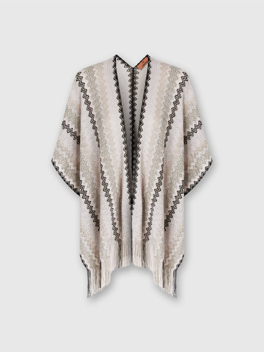 Missoni Poncho in maglia di misto viscosa con motivo a onde e frange Offerta Pasqua