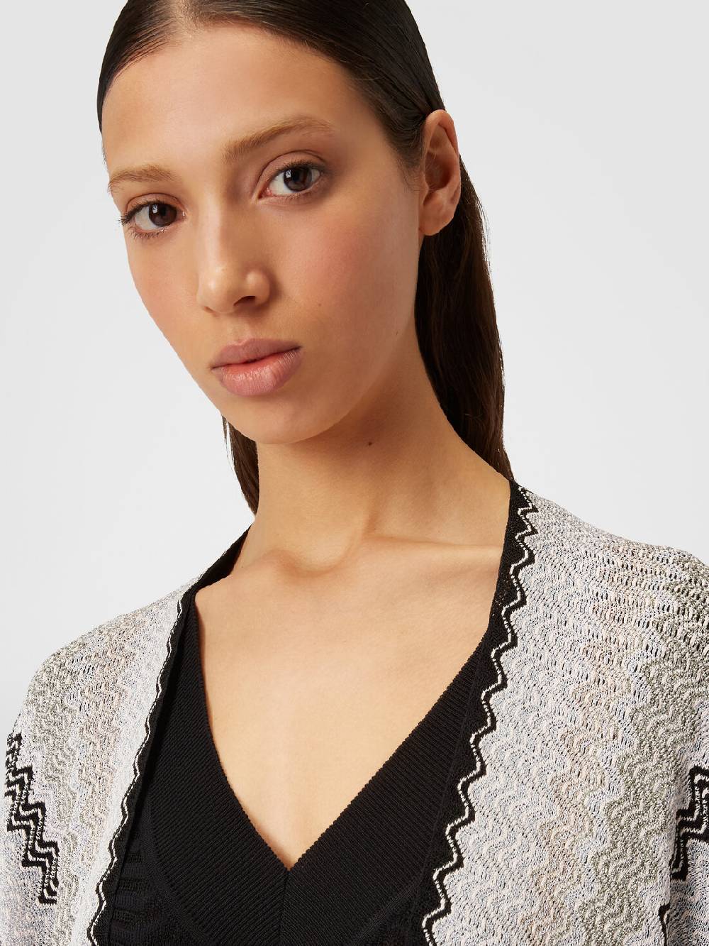 Missoni Poncho in maglia di misto viscosa con motivo a onde e frange Offerta Pasqua