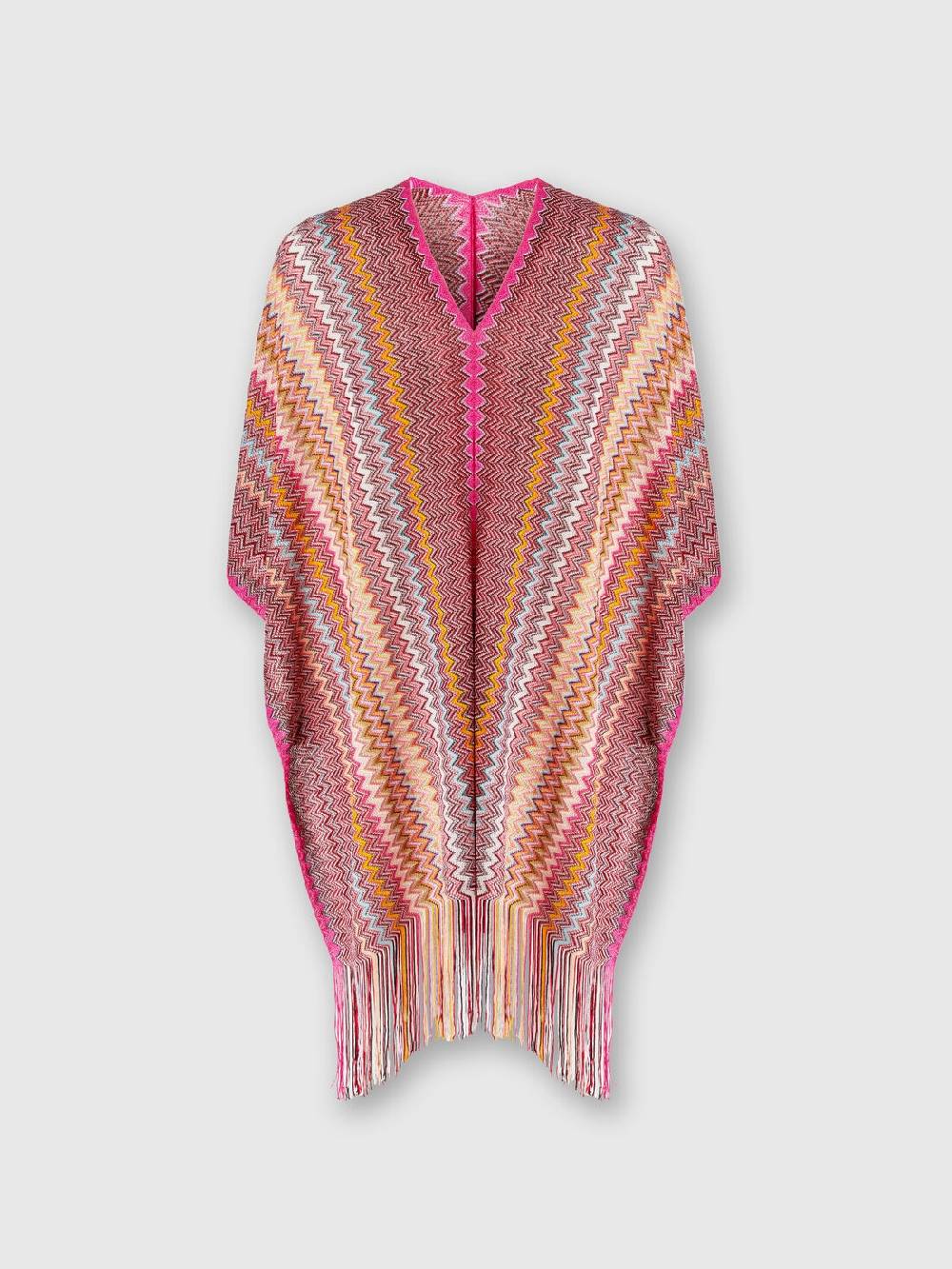 Missoni Poncho in maglia di viscosa zig zag con frange Offerta per la Festa della Mamma
