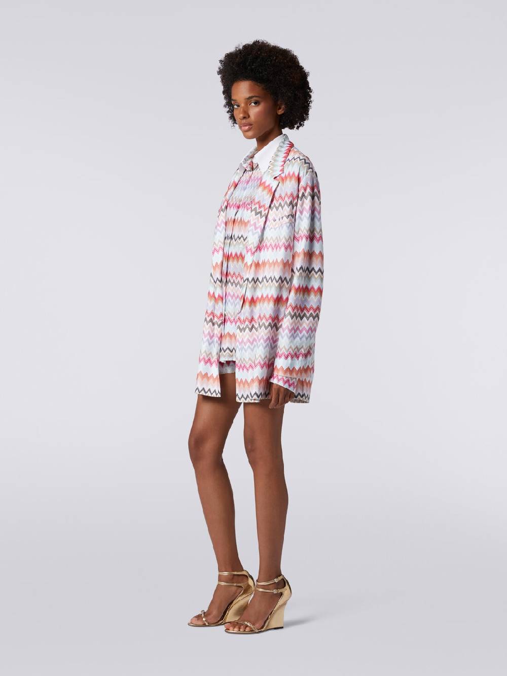 Missoni Blazer doppiopetto in cotone e viscosa stampa zig zag Offerta Giorno del Papà
