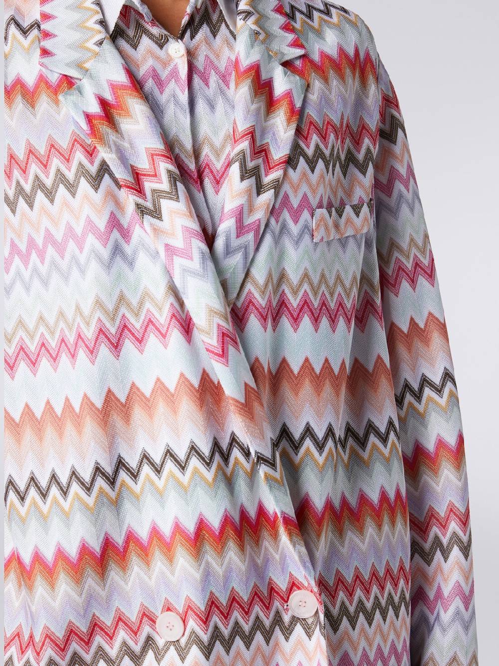 Missoni Blazer doppiopetto in cotone e viscosa stampa zig zag Offerta Giorno del Papà