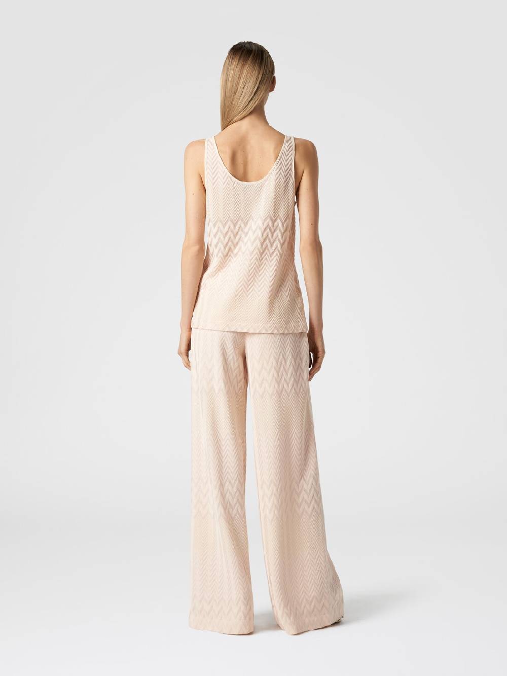 Missoni Pantaloni a palazzo in cotone e viscosa zig zag Smaltimento dello stoccaggio