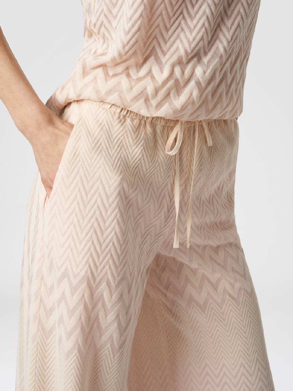 Missoni Pantaloni a palazzo in cotone e viscosa zig zag Smaltimento dello stoccaggio