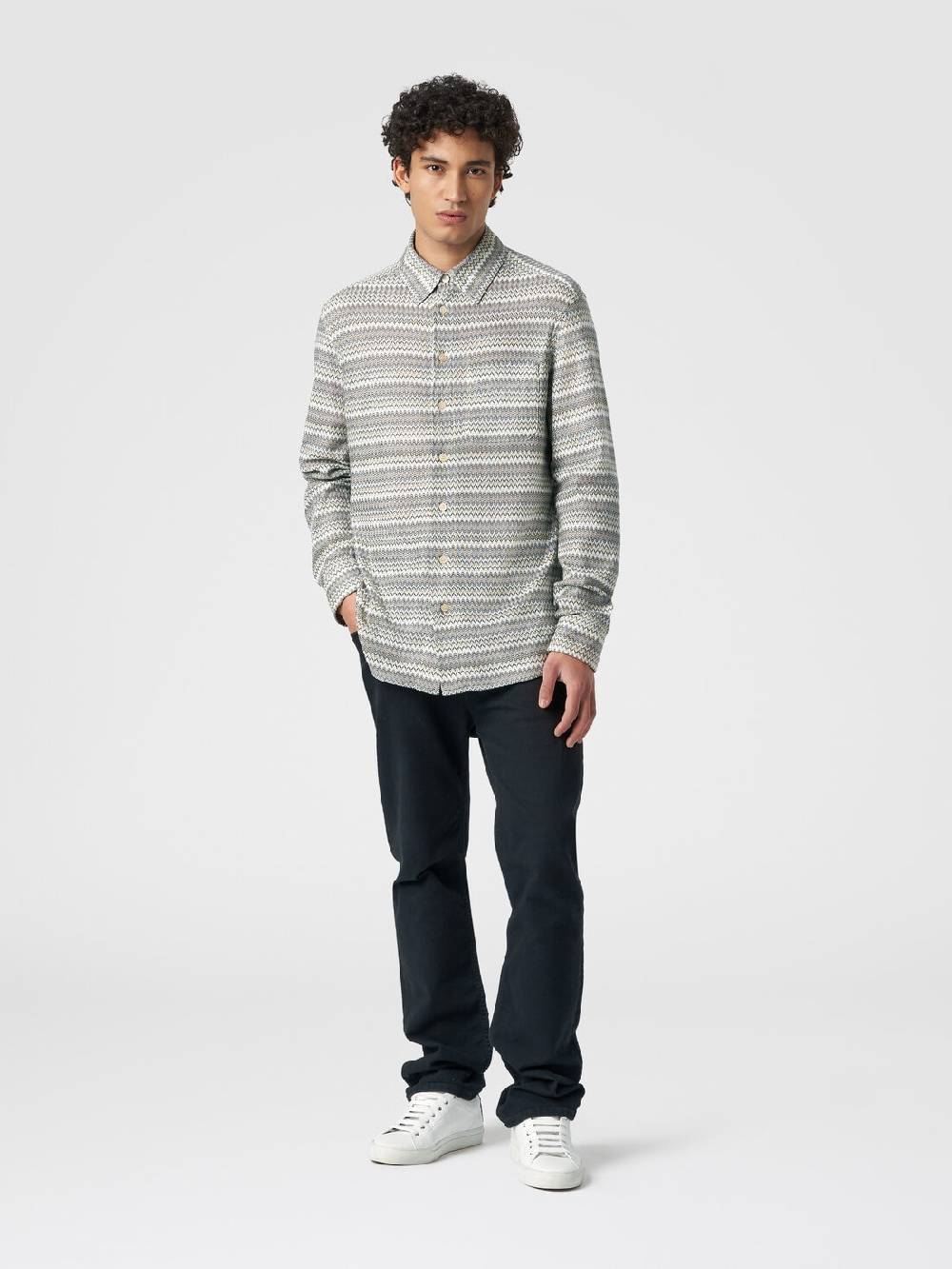 Missoni Camicia a maniche lunghe in misto viscosa chevron Nuovi prodotti