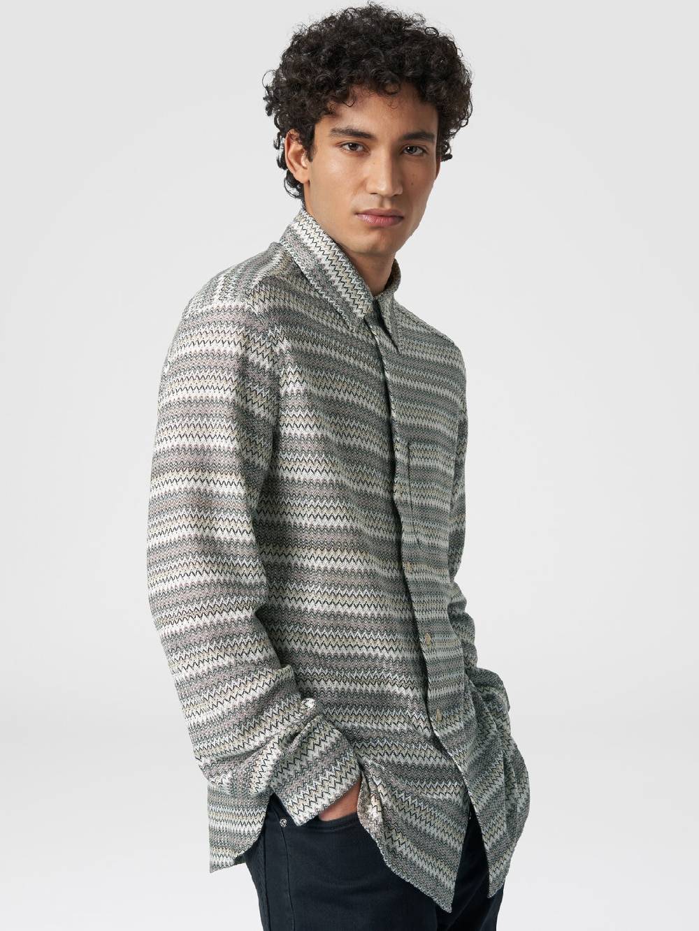 Missoni Camicia a maniche lunghe in misto viscosa chevron Nuovi prodotti