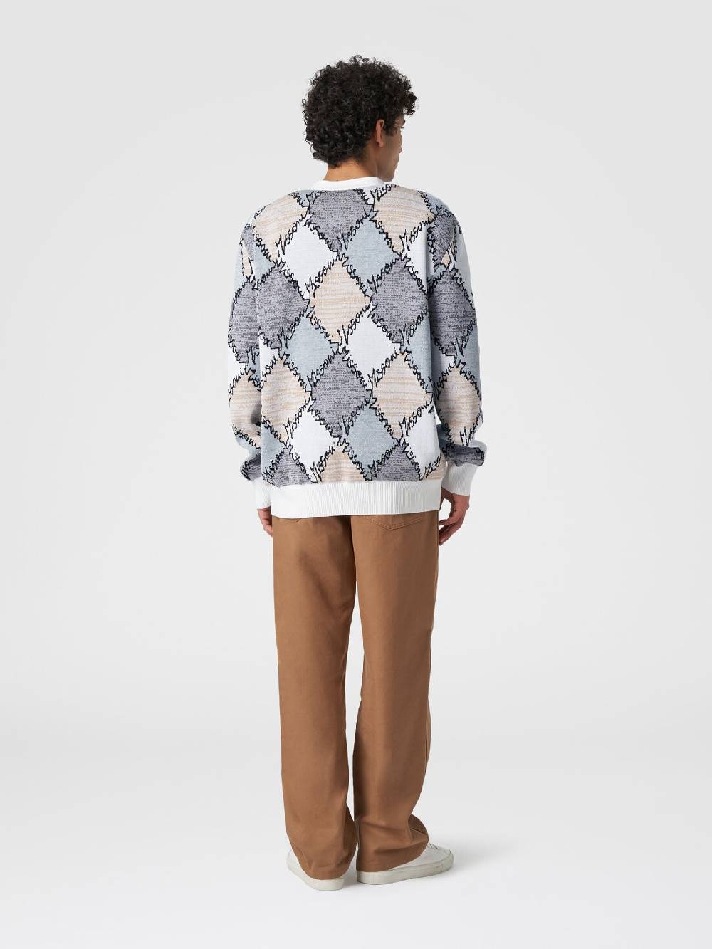Missoni Cardigan in cotone a losanghe con scritta logo Prezzo basso