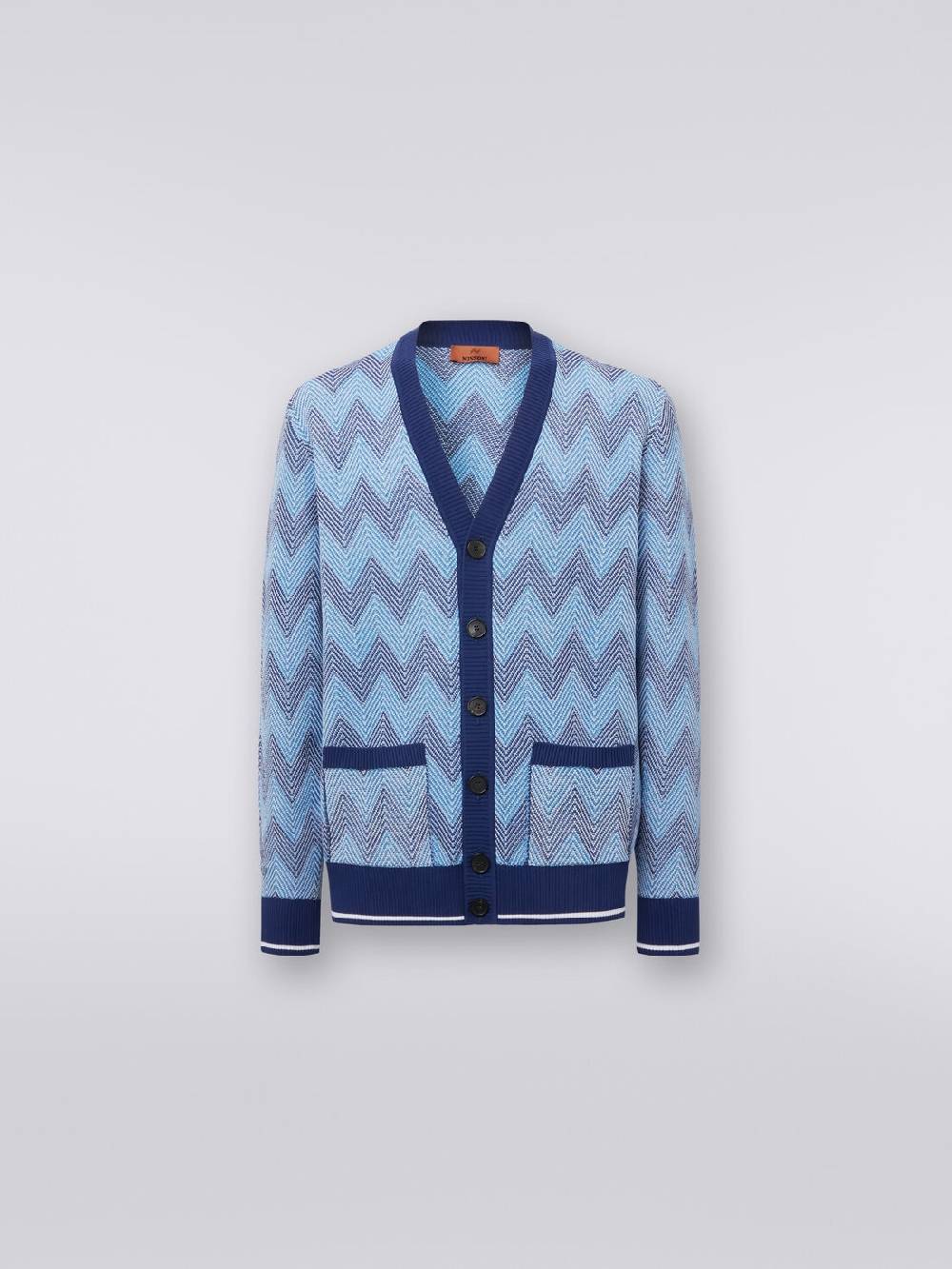 Missoni Cardigan in maglia di cotone chevron con profili a contrasto Offerta settimanale