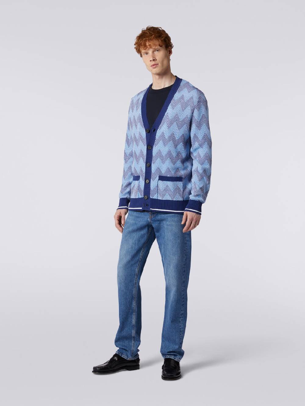 Missoni Cardigan in maglia di cotone chevron con profili a contrasto Offerta settimanale