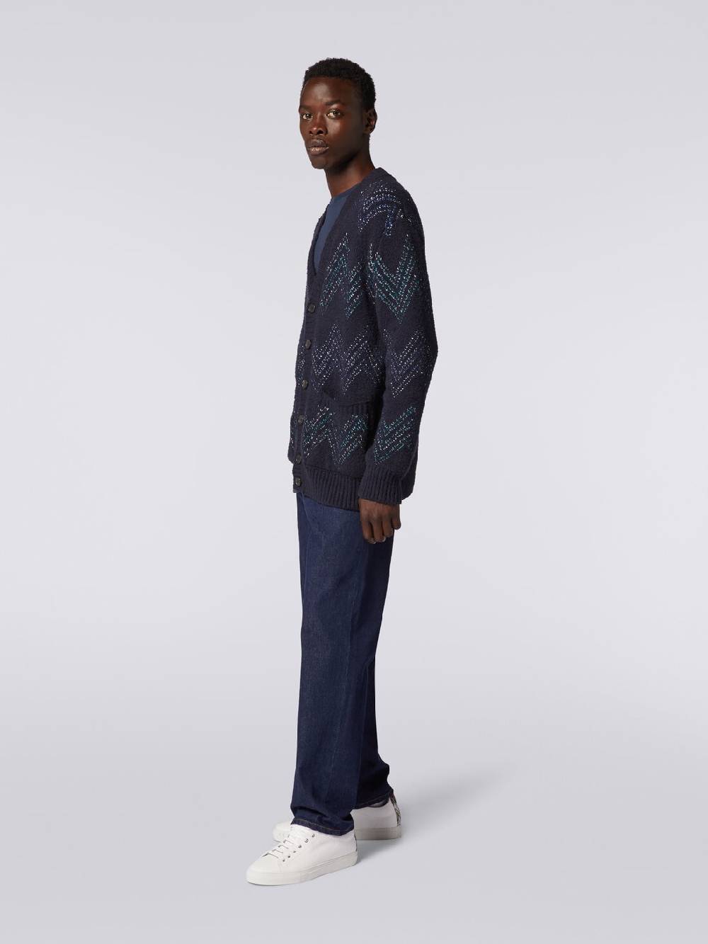 Missoni Cardigan con scollatura a V in misto cotone zig zag Rilascio limitato