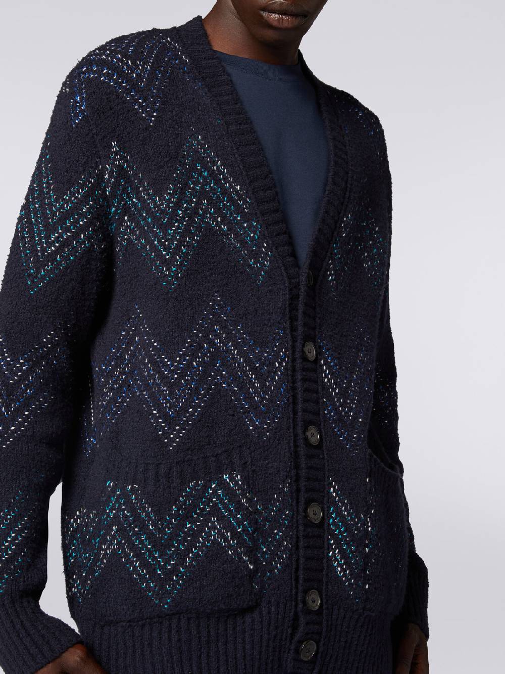 Missoni Cardigan con scollatura a V in misto cotone zig zag Rilascio limitato