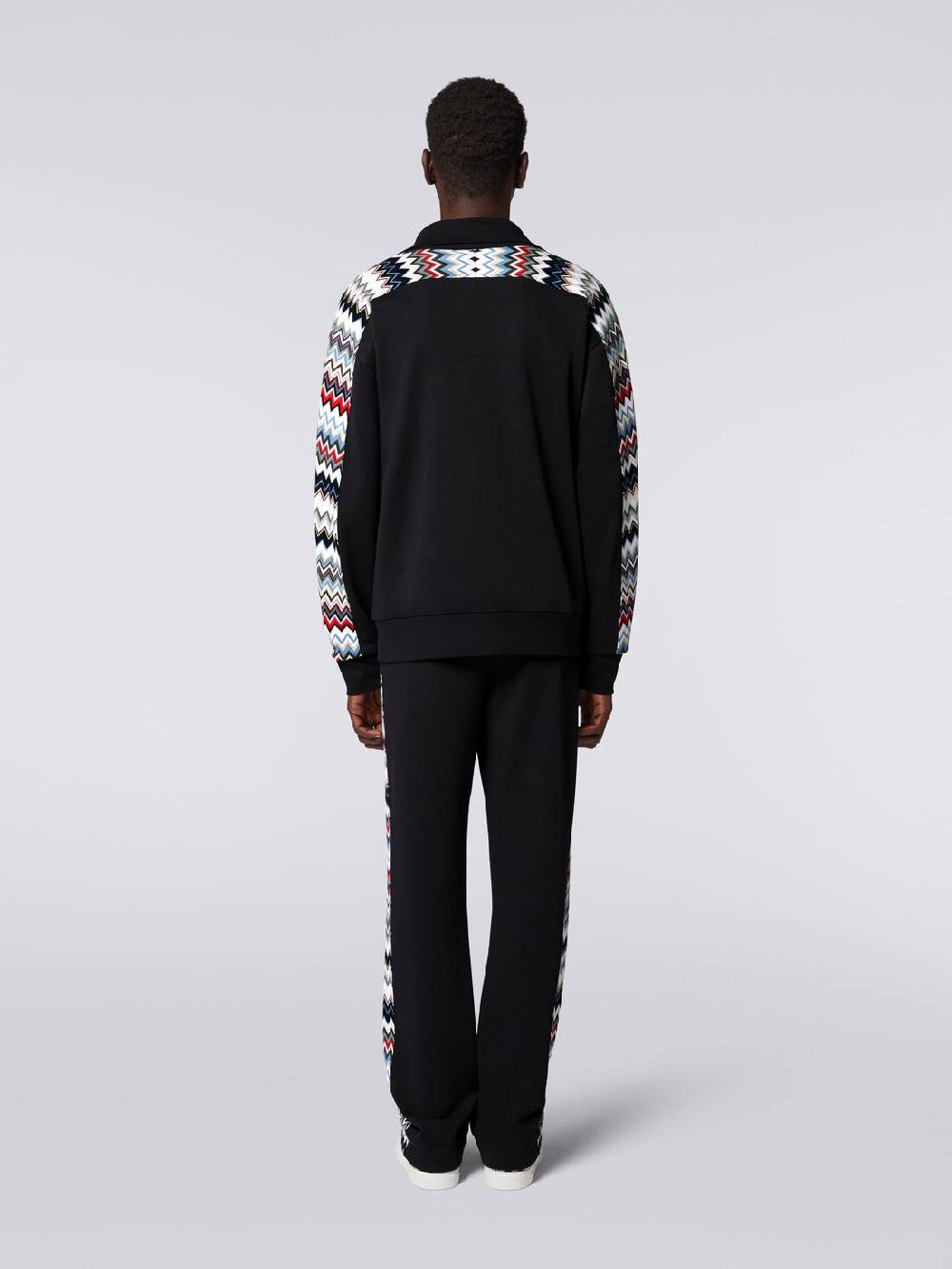 Missoni Felpa in cotone con zip e inserti zig zag ACQUISTA ORA