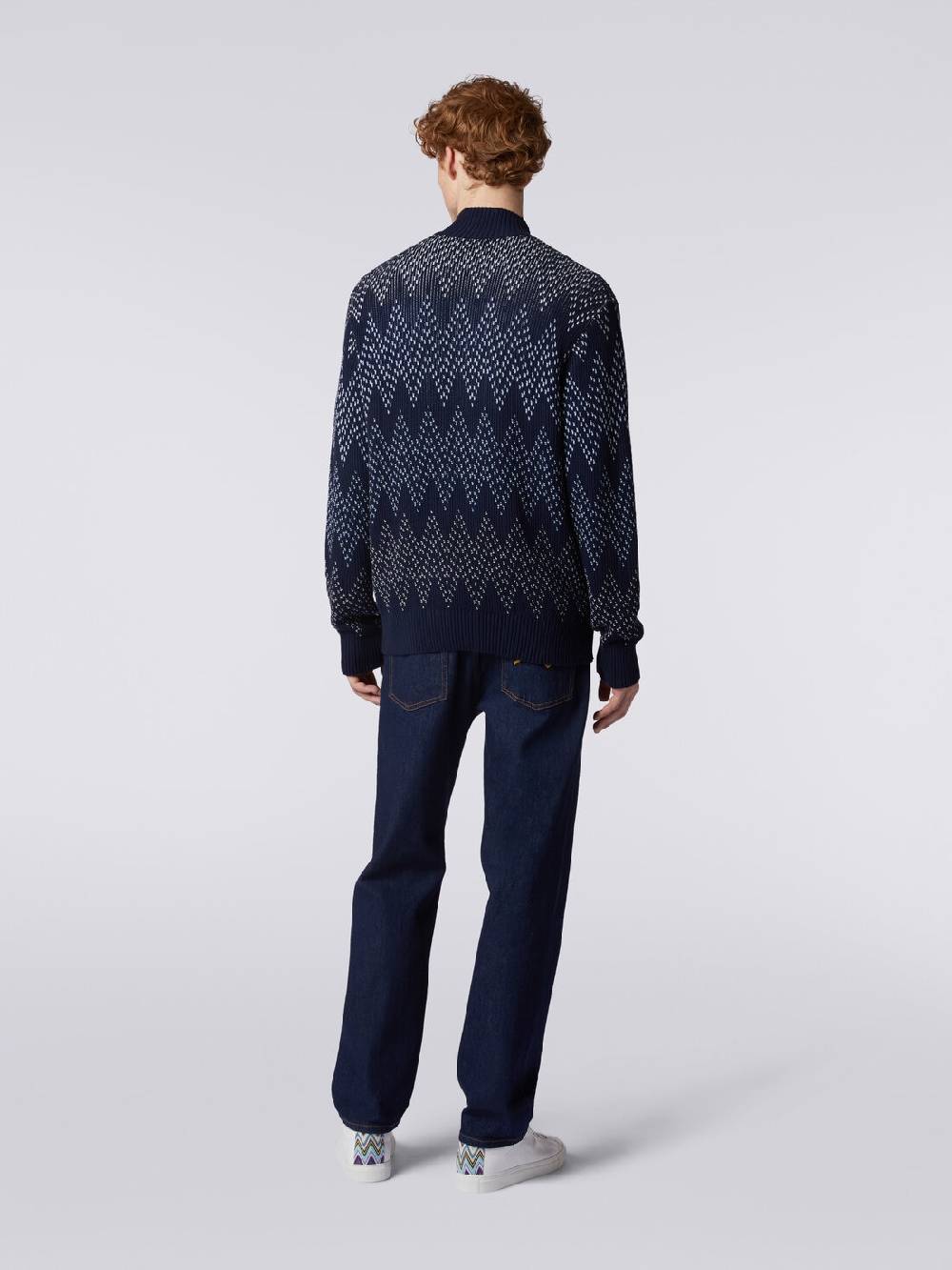 Missoni Giacca in cotone chevron con zip Promozione temporanea