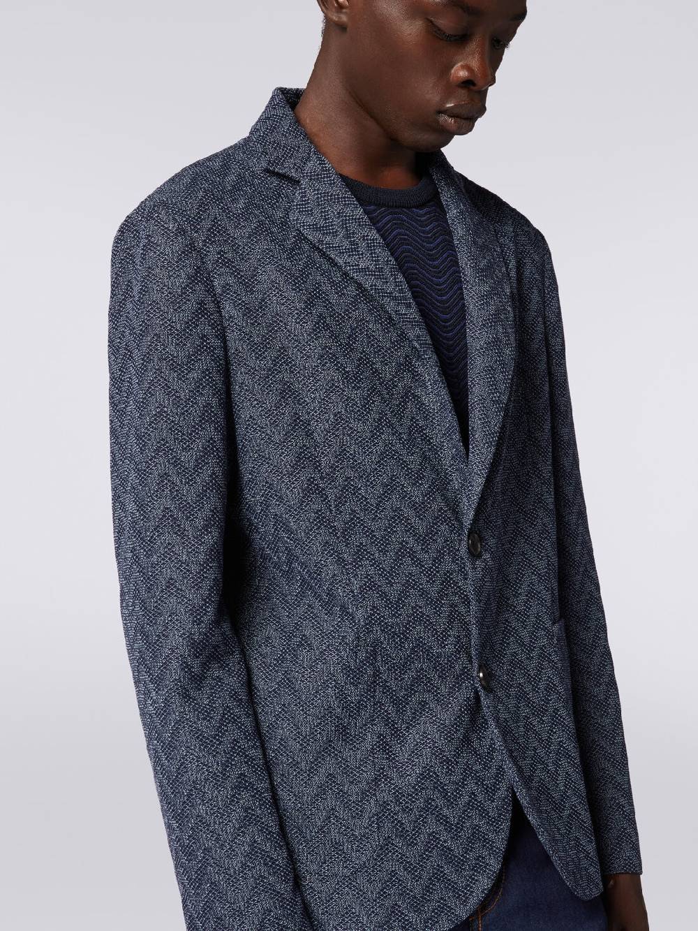 Missoni Blazer monopetto in cotone zig zag Fino al 50% di sconto