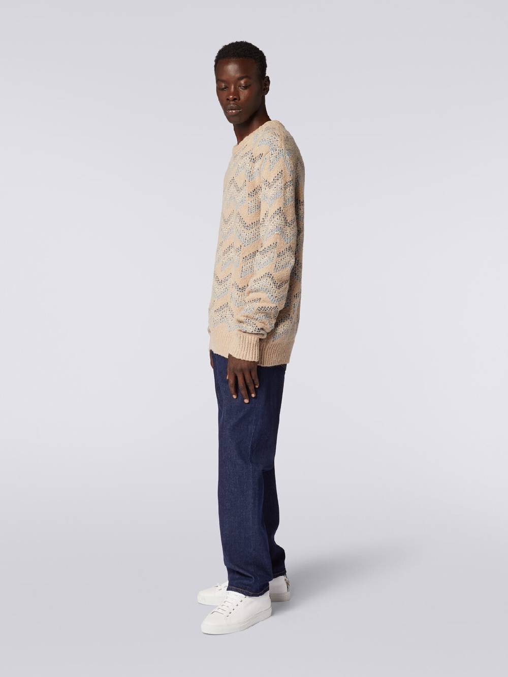 Missoni Pullover girocollo in misto cotone motivo zig zag Enormi sconti