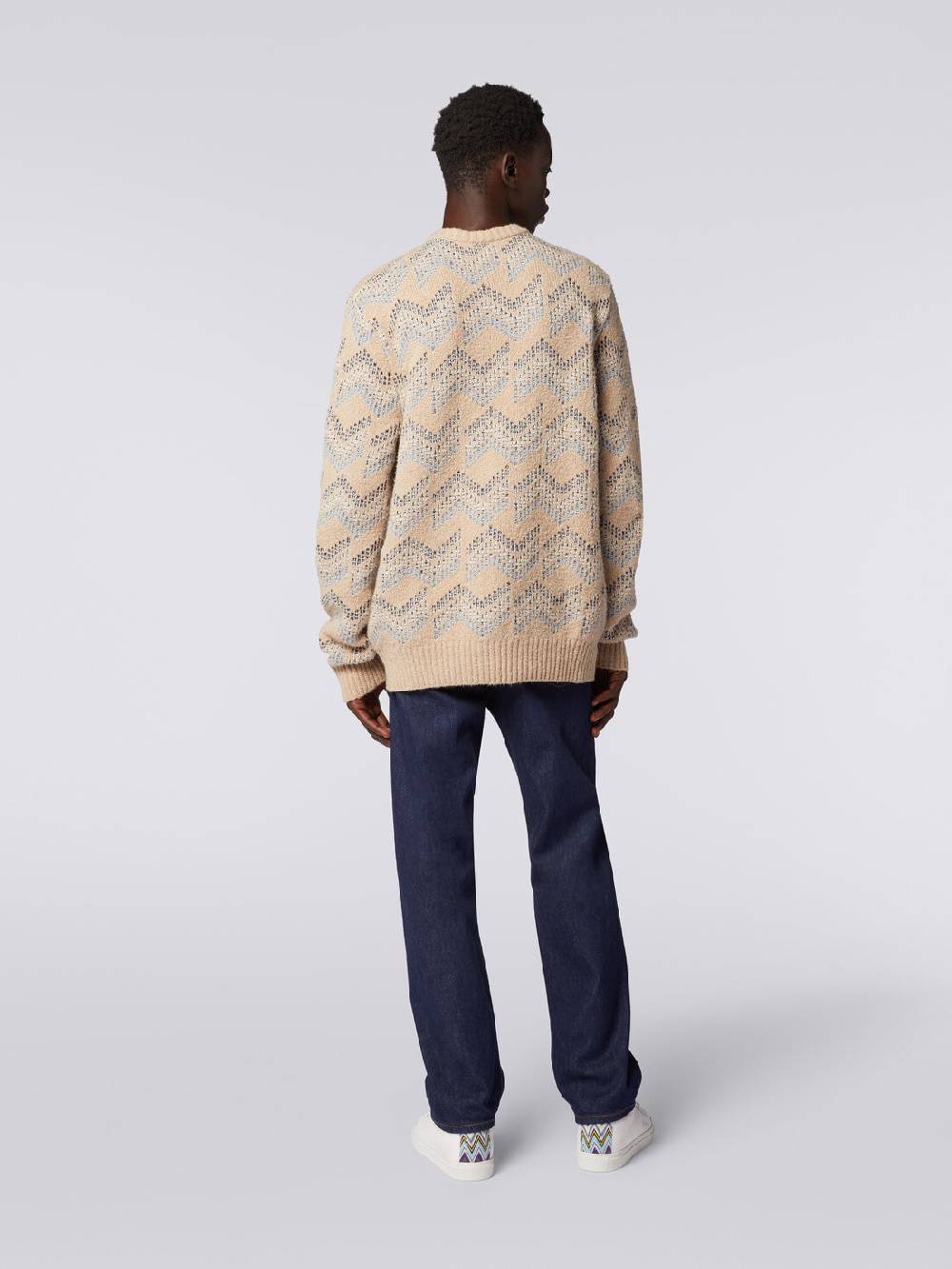 Missoni Pullover girocollo in misto cotone motivo zig zag Enormi sconti