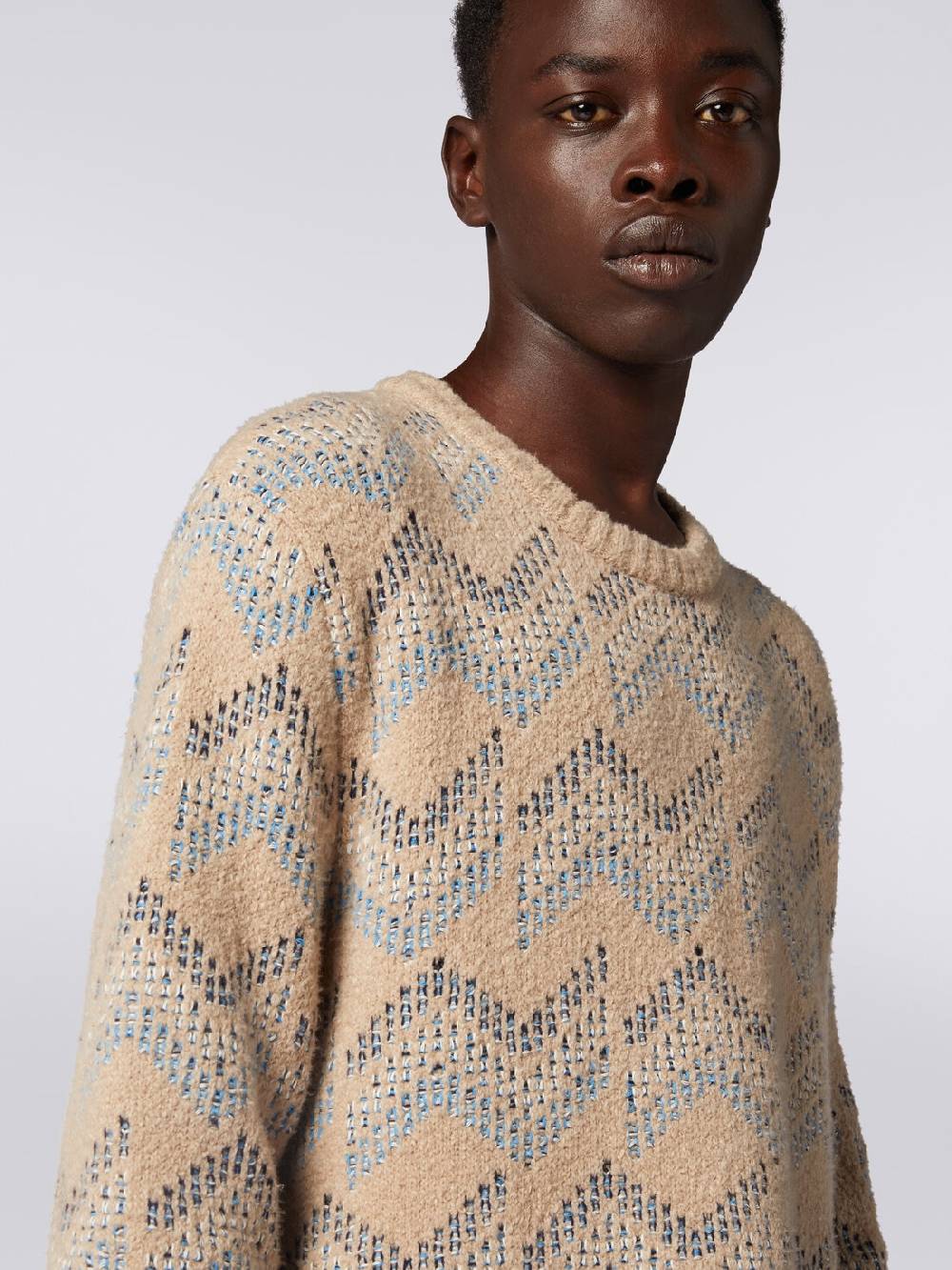 Missoni Pullover girocollo in misto cotone motivo zig zag Enormi sconti
