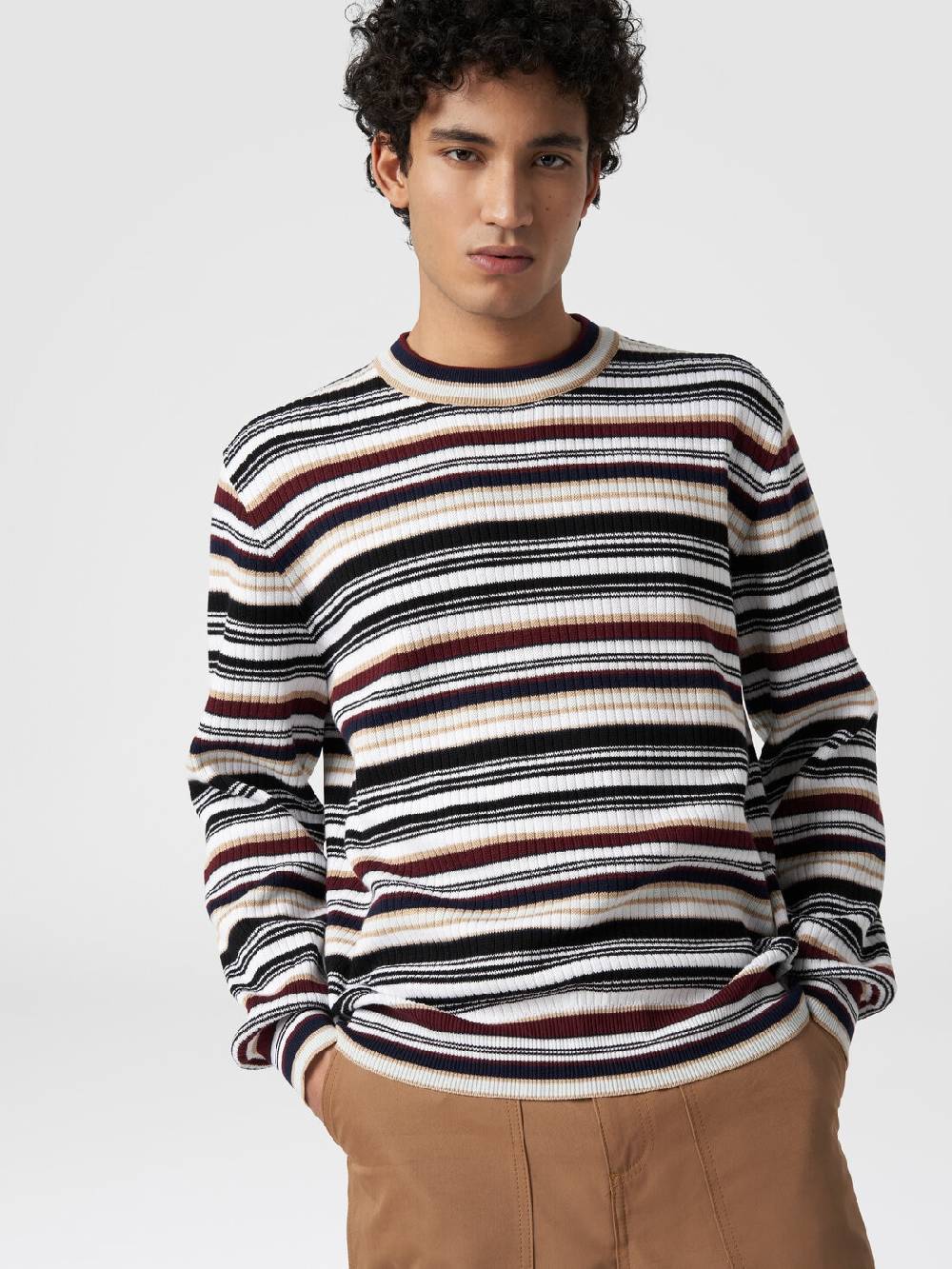 Missoni Pullover girocollo in cotone a righe Limitato a 3 giorni