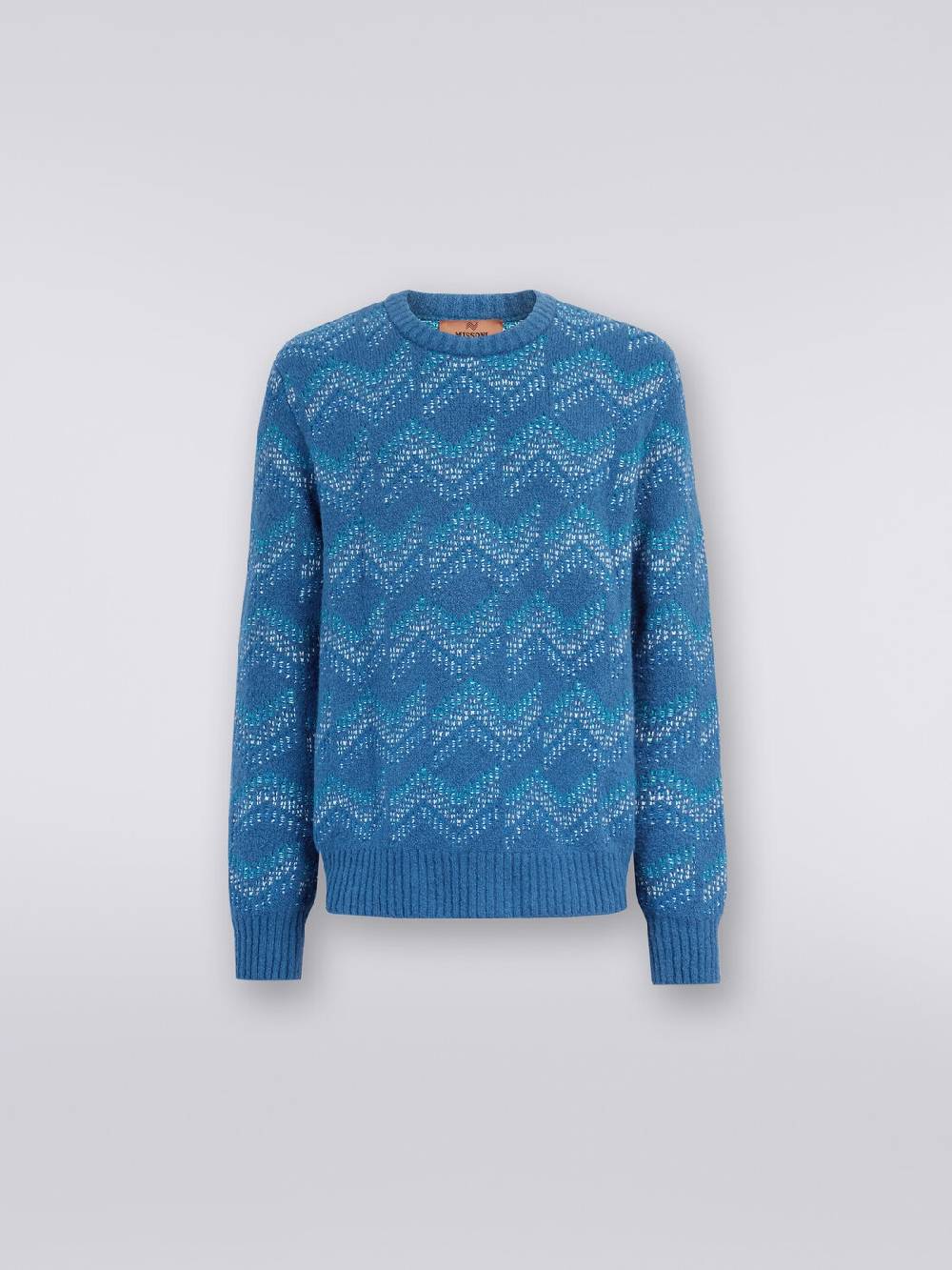 Missoni Pullover girocollo in misto cotone motivo zig zag Esporta salva