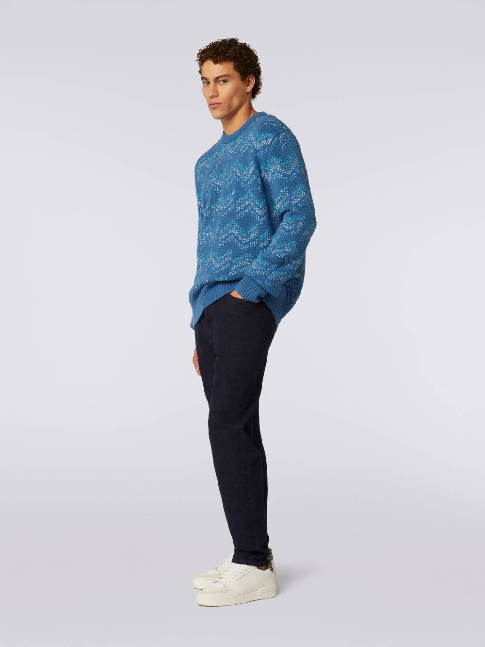 Missoni Pullover girocollo in misto cotone motivo zig zag Esporta salva