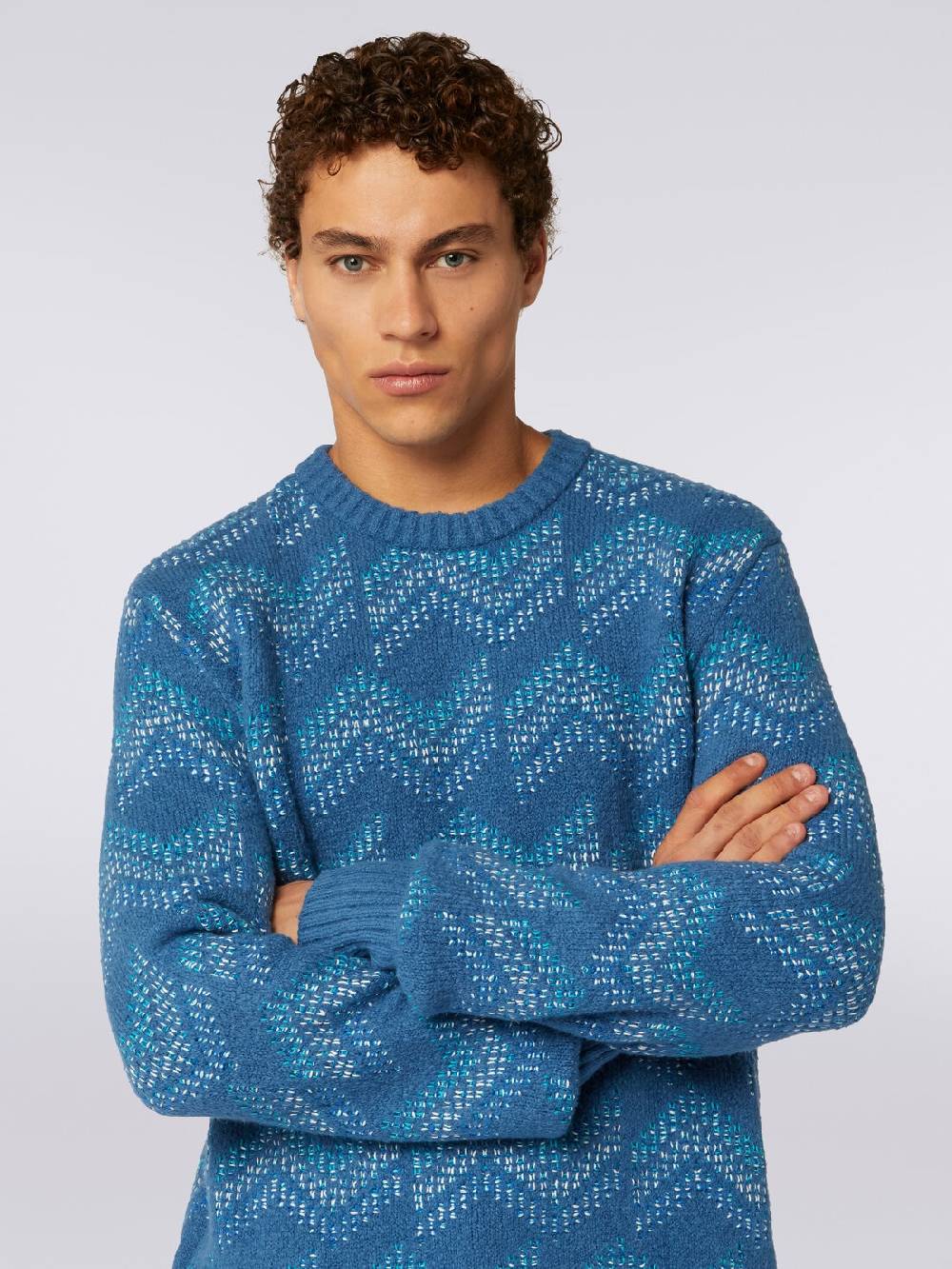Missoni Pullover girocollo in misto cotone motivo zig zag Esporta salva