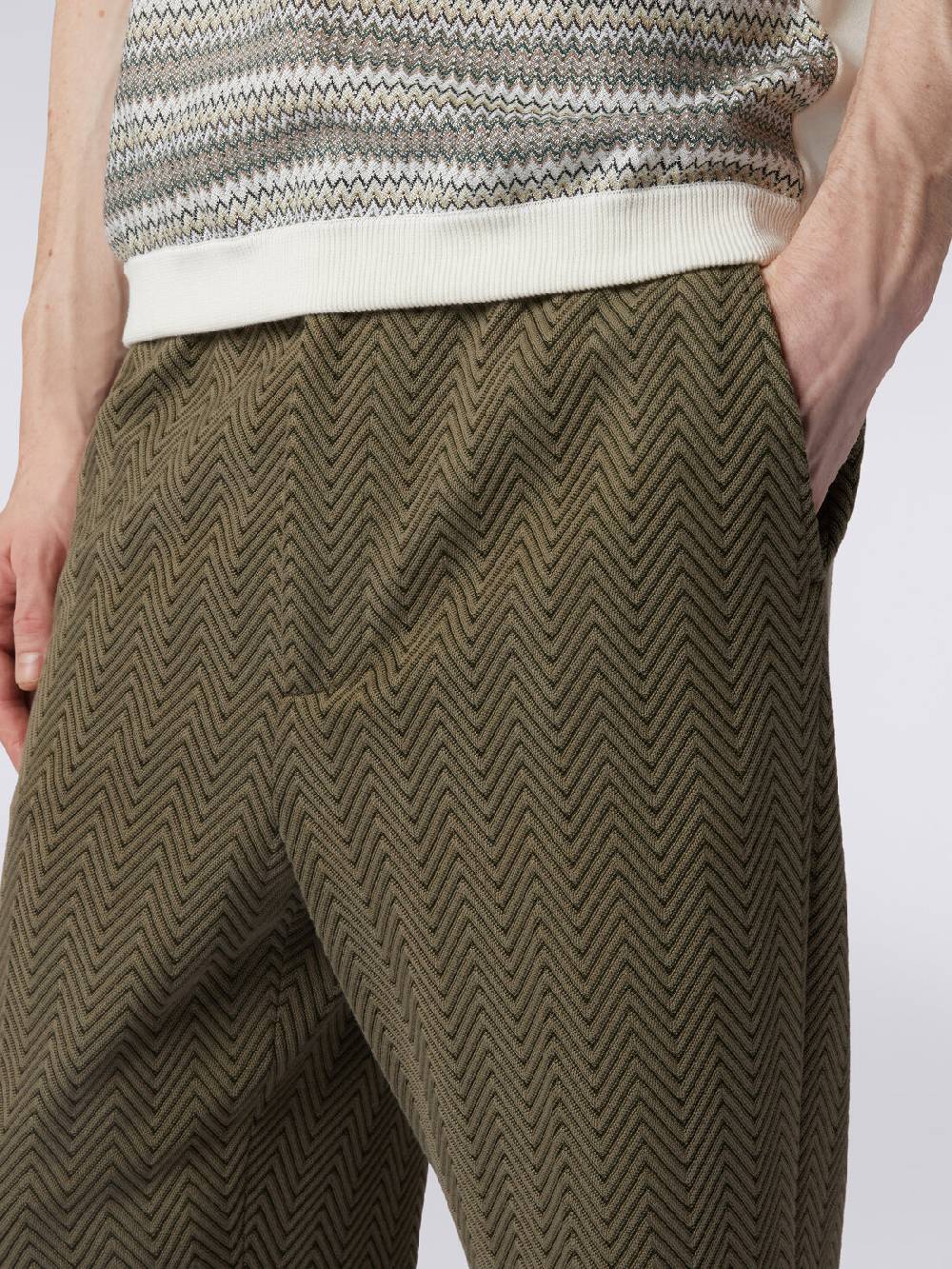 Missoni Pantaloni classici in cotone e viscosa zig zag Italia