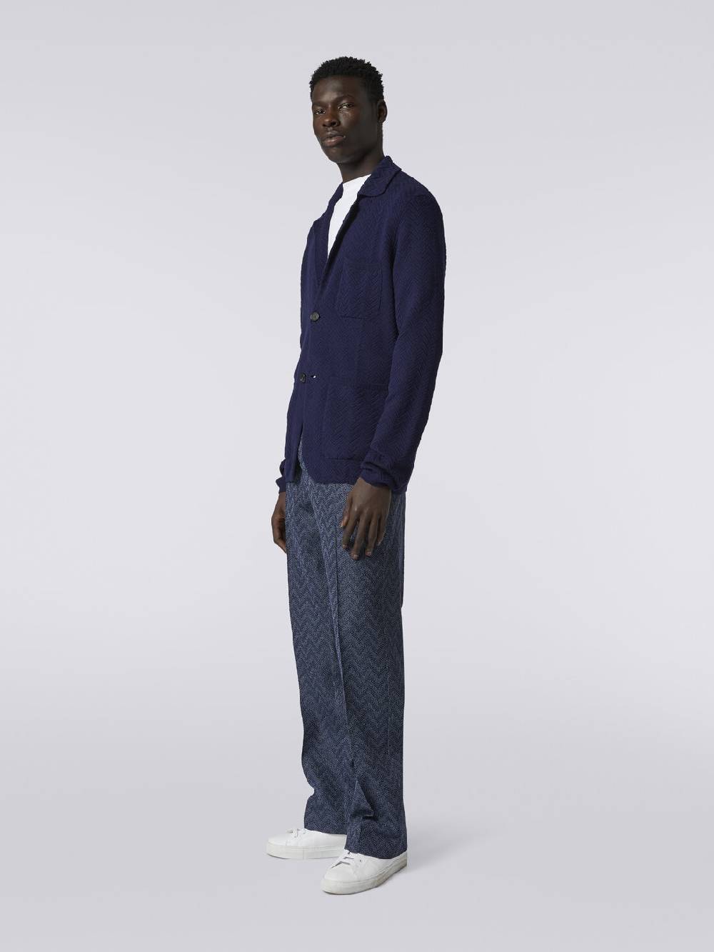 Missoni Pantaloni dritti in maglia di cotone chevron Qualità