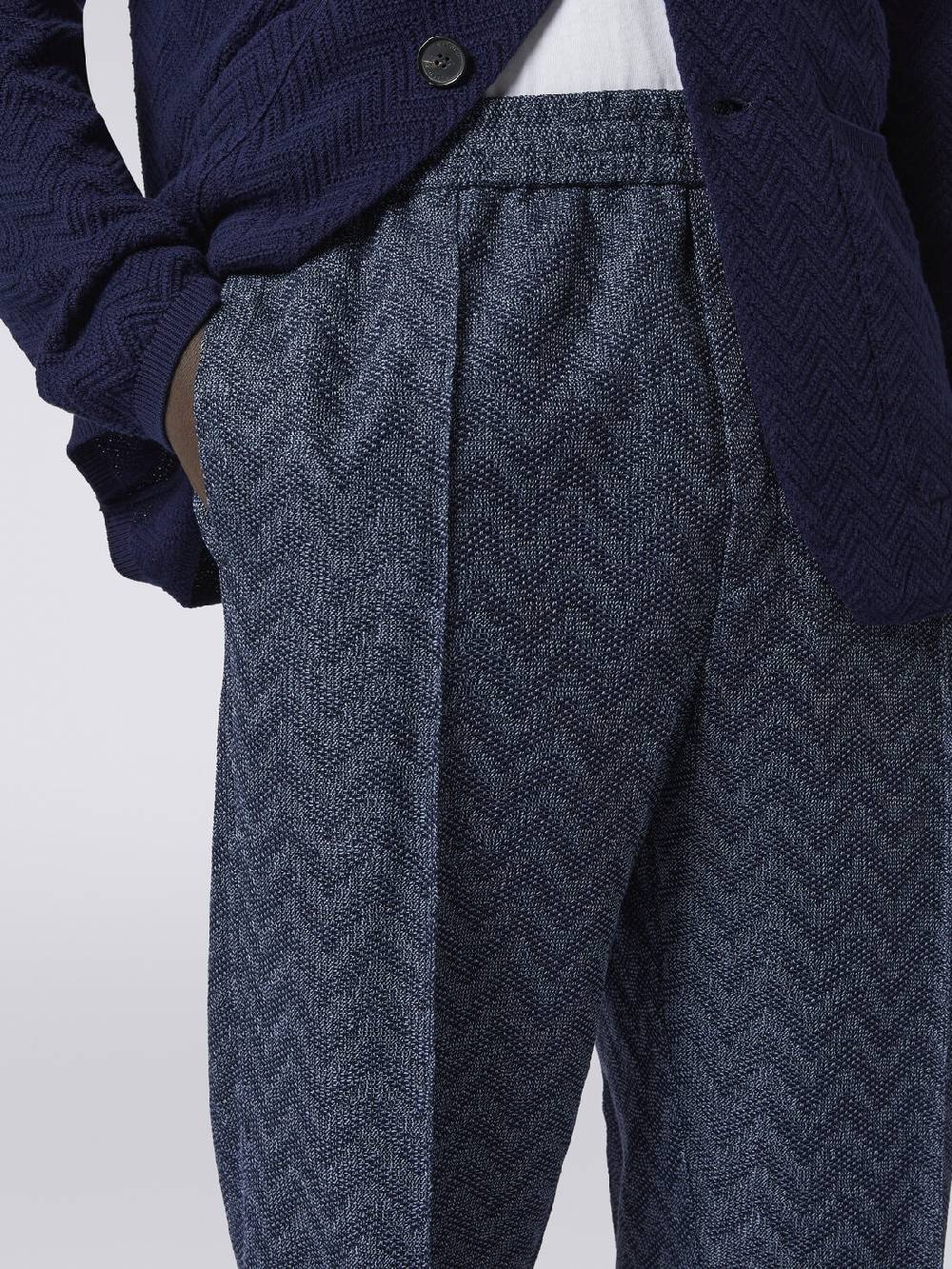 Missoni Pantaloni dritti in maglia di cotone chevron Qualità