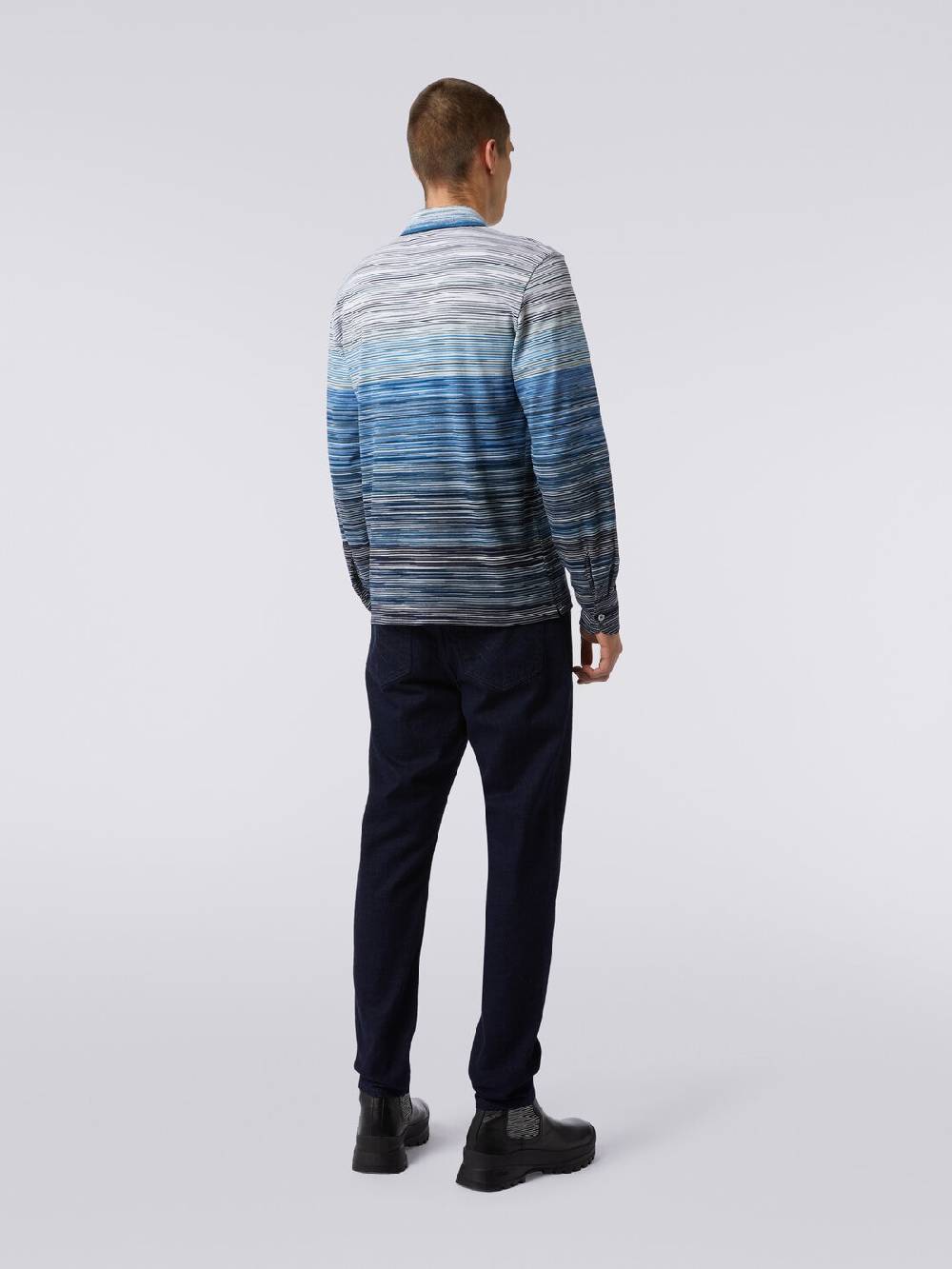 Missoni Polo a maniche lunghe in piquet di cotone fiammato Vendita