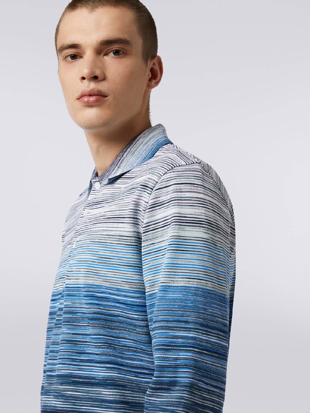 Missoni Polo a maniche lunghe in piquet di cotone fiammato Vendita