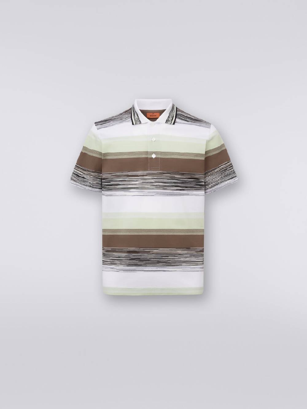 Missoni Polo a maniche corte in jersey di cotone fiammato Spedizione Gratuita