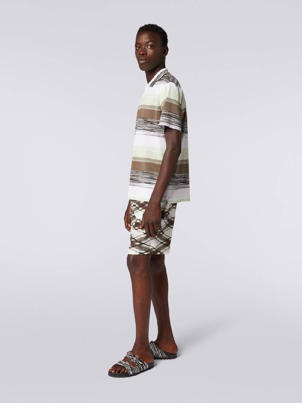 Missoni Polo a maniche corte in jersey di cotone fiammato Spedizione Gratuita