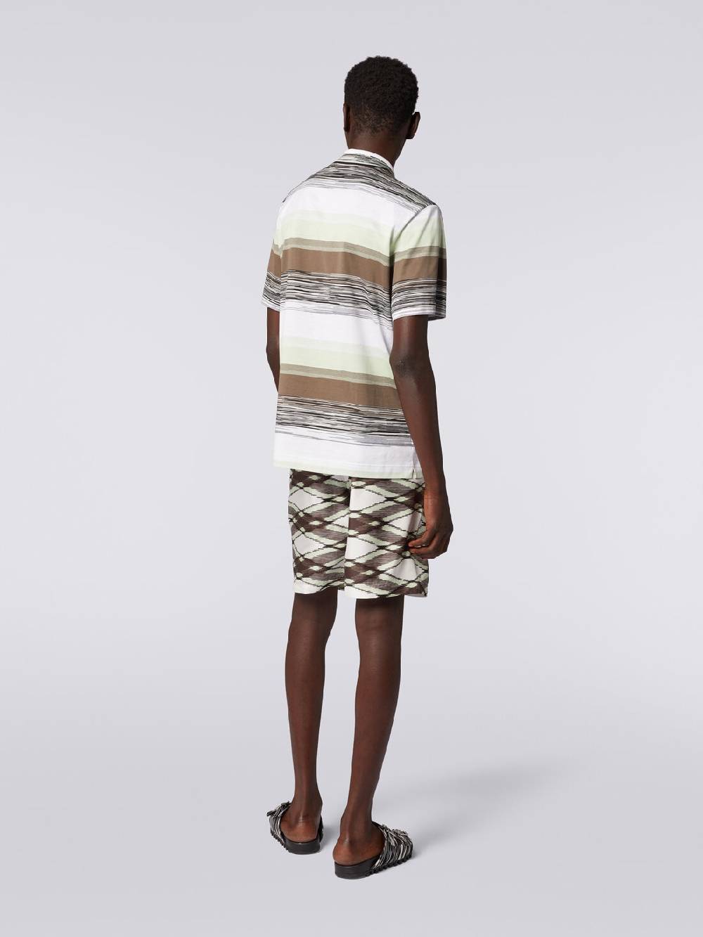 Missoni Polo a maniche corte in jersey di cotone fiammato Spedizione Gratuita