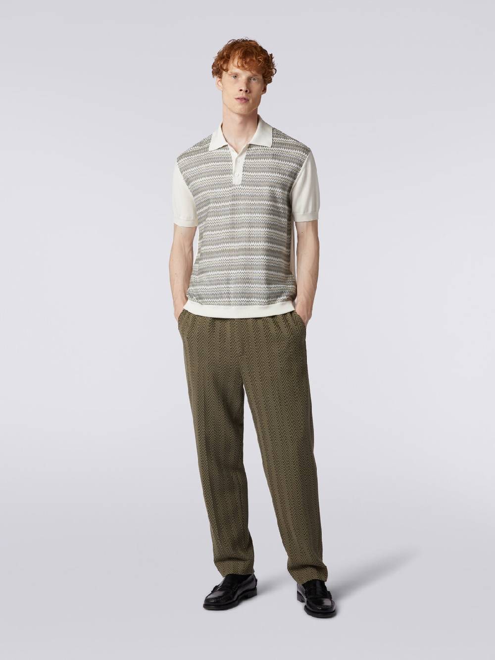 Missoni Polo a maniche corte zig zag con profili a contrasto Negozi Online