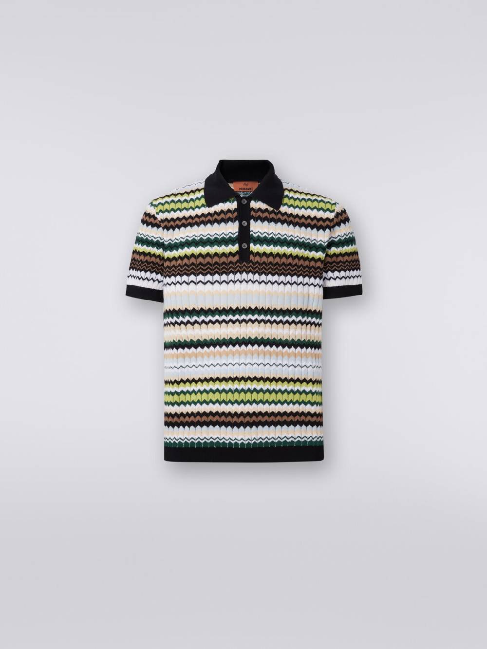 Missoni Polo a maniche corte in maglia di cotone zig zag Consegna Veloce