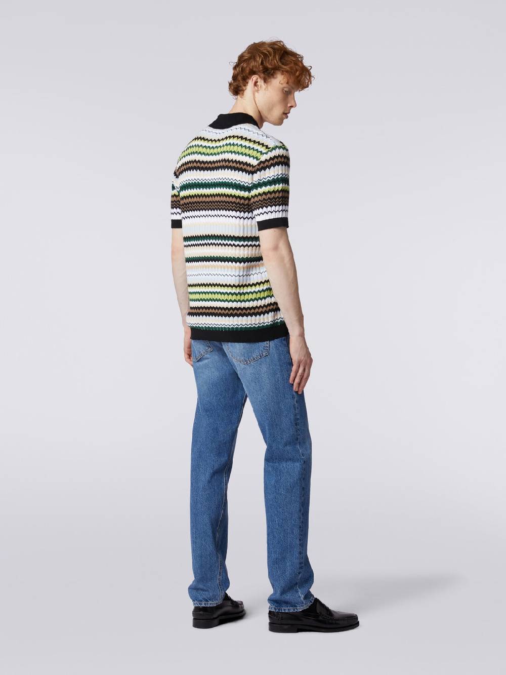Missoni Polo a maniche corte in maglia di cotone zig zag Consegna Veloce