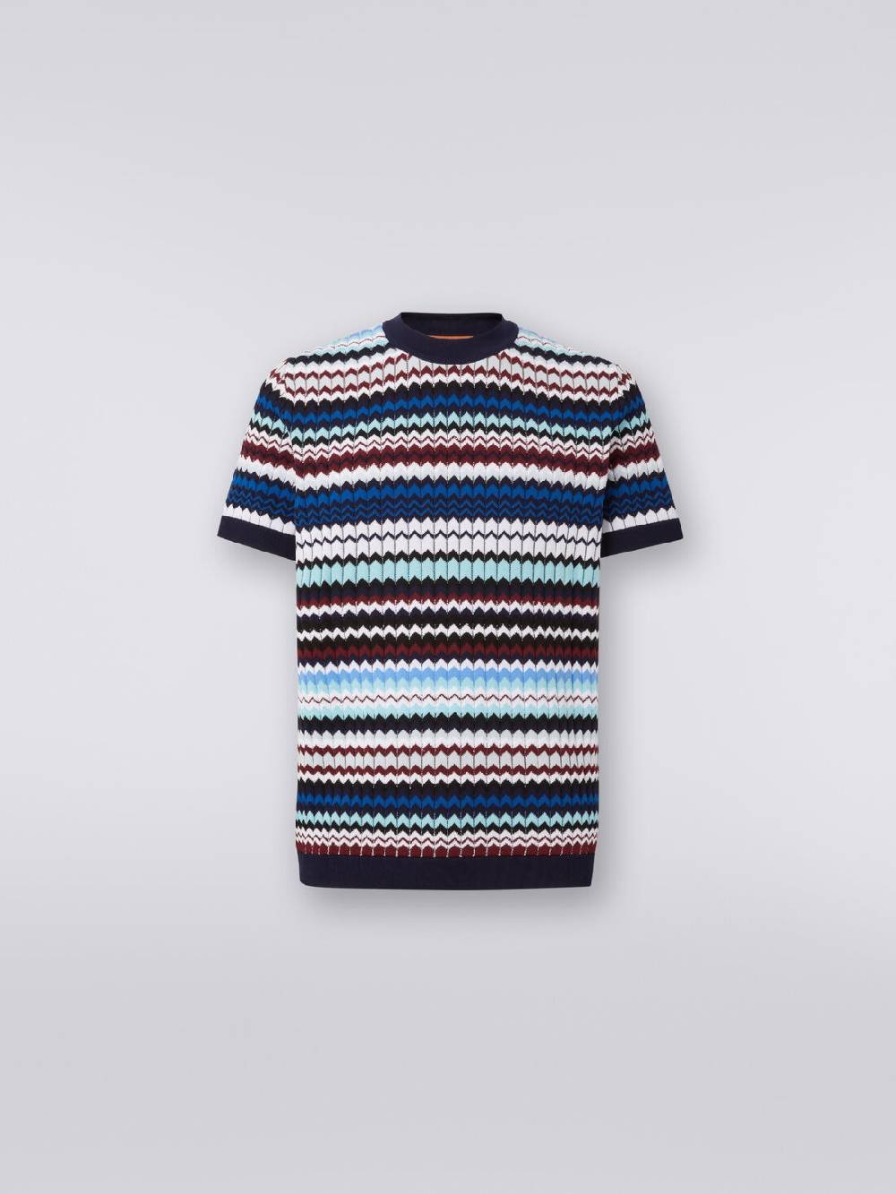 Missoni T-shirt in maglia di cotone zig zag a costine Promozione Limitata