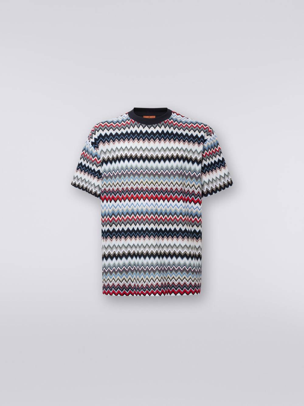 Missoni T-shirt girocollo in cotone zig zag Sottocosto
