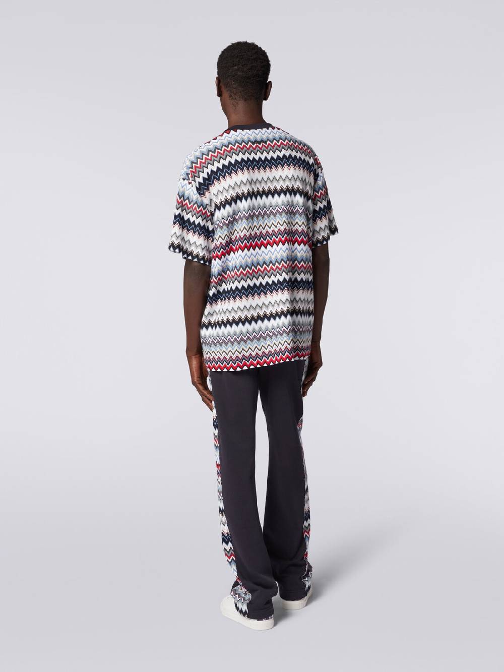 Missoni T-shirt girocollo in cotone zig zag Sottocosto